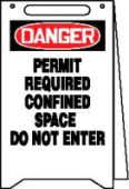 OSHA Danger Folds-Ups® Floor Sign: Confined Space - Do Not Enter - Permit Required