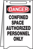 OSHA Danger Fold-Ups® Floor Sign: Confined Space - Authorized Personnel Only