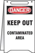 Fold-Ups® OSHA Danger Safety Sign: Keep Out Contaminated Area