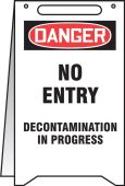 Fold-Ups® OSHA Danger Safety Sign: No Entry Decontamination In Progress