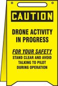 OSHA Caution Fold-Ups® Floor Sign: Drone Activity In Progress