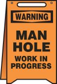 OSHA Warning Fold-Ups®: Manhole - Work In Progress