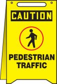 Fold-Ups® Caution Floor Sign Pedestrian Traffic