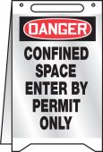 OSHA Danger Reflective Fold-Ups®: Confined Space - Enter By Permit