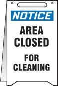 Fold-Ups® OSHA Notice Safety Sign: Area Closed For Cleaning