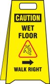 OSHA Caution 2 X Fold-Ups® : Wet Floor - Walk Right/Left