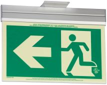 Safety Signs: Ultra-Glow™ Double sided Running Man with Arrow