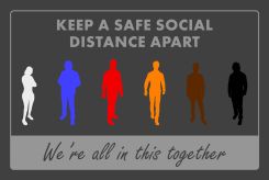 NoTrax® Message Mat: Keep A Safe Social Distance Apart We're All In This Together