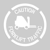 Floor Marking Stencil: Caution - Forklift Traffic
