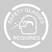 Floor Marking Stencil: Safety Glasses Required