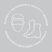 Floor Marking Stencil: Safety Glasses And Safety Shoes Required