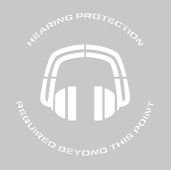 Floor Marking Stencil: Hearing Protection Required Beyond This Point