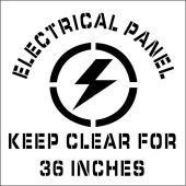 Floor Marking Stencil: Electrical Panel Keep Clear For 36 Inches