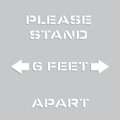 Floor Marking Stencil: Please Stand 6 Feet Apart