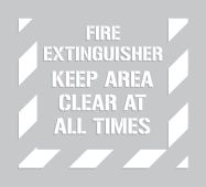 ‘Keep Area Clear’ Stencil: Fire Extinguisher - Keep Area Clear At All Times