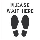 PLEASE WAIT HERE STENCIL