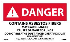 DANGER CONTAINS ASBESTOS FIBERS WARNING LABEL