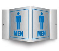 Brushed Aluminum 3D Projection™ Sign: Men