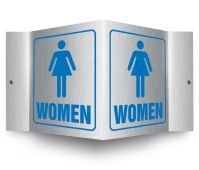 Brushed Aluminum 3D Projection™ Sign: Women