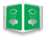 Brushed Aluminum 3D Projection Signs: Eye Wash