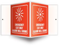 Projection™ Safety Sign: Emergency Exit Only - Alarm Will Sound