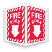 Projection™ Safety Sign: Fire Door (Down Arrow)