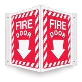 Projection™ Safety Sign: Fire Door (Down Arrow)