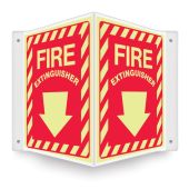 Glow Projection™ Sign: Fire Extinguisher (Stripes)