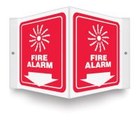 Projection™ Safety Sign: Fire Alarm (Graphic And Down Arrow)
