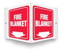 Projection™ Sign: Fire Blanket (Down Arrow)