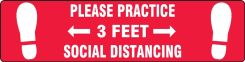 Slip-Gard™ Floor Sign: Please Practice Social Distancing 3FT