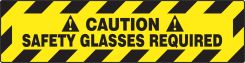 Slip-Gard™ Step-Style Floor Sign: Caution - Safety Glasses Required