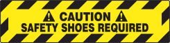 Slip-Gard™ Step-Style Floor Sign: Caution - Safety Shoes Required