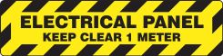 Slip-Gard™ Step-Style Floor Sign: Electrical Panel - Keep Clear 1 Meter