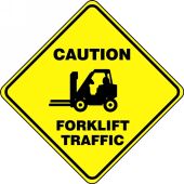 Slip-Gard™ Diamond Floor Sign: Caution - Forklift Traffic