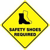 Slip-Gard™ Diamond Floor Sign: Safety Shoes Required