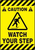 Slip-Gard™ Caution Border Floor Sign: Watch Your Step