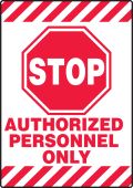 Slip-Gard™ Mat-Style Floor Sign: Stop - Authorized Personnel Only