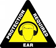 SLIP-GARD™ TRIANGLE FLOOR SIGNS - EAR PROTECTION REQUIRED