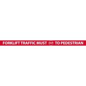 Slip-Gard™ Crosswalk Message Strip: Forklift Traffic Must Stop To Pedestrian Red/White