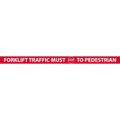 Slip-Gard™ Crosswalk Message Strip: Forklift Traffic Must Stop To Pedestrian Red/White