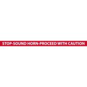 Slip-Gard™ Crosswalk Message Strip: Stop Sound Horn Proceed with Caution Red/White