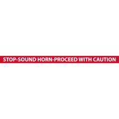 Slip-Gard™ Crosswalk Message Strip: Stop Sound Horn Proceed with Caution Red/White