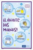 WASH YOUR HANDS STEP-BY-STEP, POSTER, SPANISH