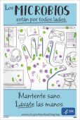 GERMS ARE ALL AROUND POSTER, SPANISH