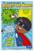 HANDWASHING IS YOUR SUPERPOWER! BOY POSTER, SPANISH