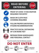 STOP! READ BEFORE ENTERING, COVID-19 PROTOCOL POSTER