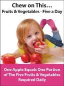 WorkHealthy™ Safety Posters: Chew On This - Fruits & Vegetables - Five A Day