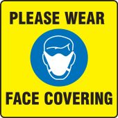 Pavement Print™ Sign: Please Wear Face Covering