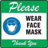 Pavement Print™ Sign: Please Wear Face Mask Thank You